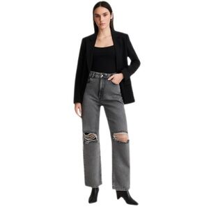 NWT H&M Divided 90’s Baggy Jeans – Distressed High Waist – Size 0 (EUR 32)